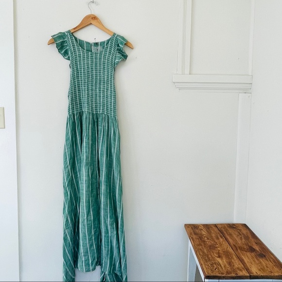 Free People Butterflies Chambray Midi Dress - Green - Picture 3 of 9